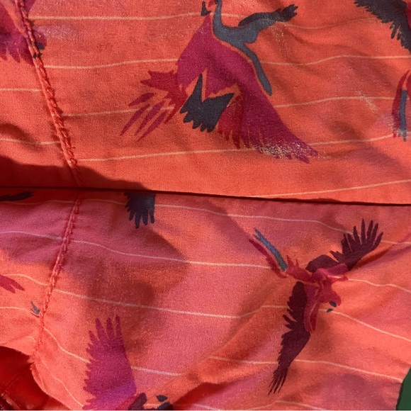 Free People Women Coral Birds in Paradise Tropical Vacation Strapleass Dress 6 - Picture 7 of 10